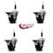 Service Caster 3.5'' Phenolic Swivel 7/8'' Expanding Stem Caster Set with Brake, 4PK SCC-EX20S3514-PHS-PLB-78-4 - alternate 2